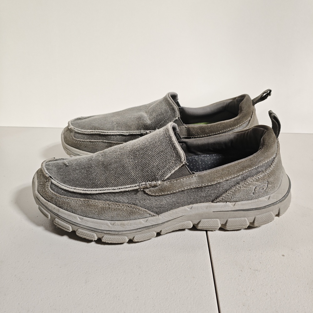 Skechers Shoes Mens Size 10.5 Gray Corduroy Slip On Casual Sneakers SN 204391
